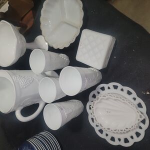 Elegant White Milk Glass Collection